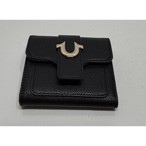 True Religion Black and Gold Mini Wallet EUC